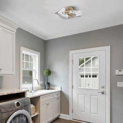 Golden Lighting Samara 2-light Semi-Flush Mount in Modern Brass - - Golden Lighting
