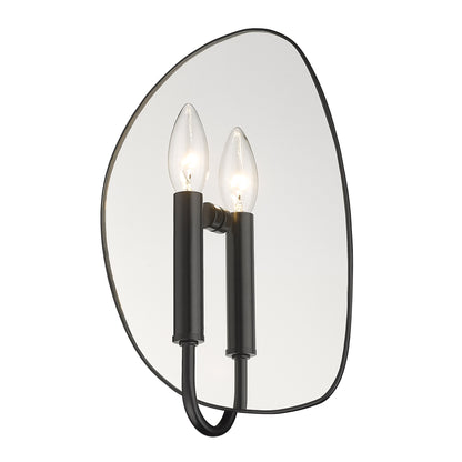 Tessa 1 Light Wall Sconce in Matte Black - - Golden Lighting