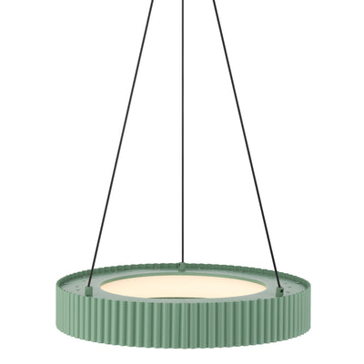 Sashay Integrated LED 20" Pendant in Pistachio, side view - Golden Lighting