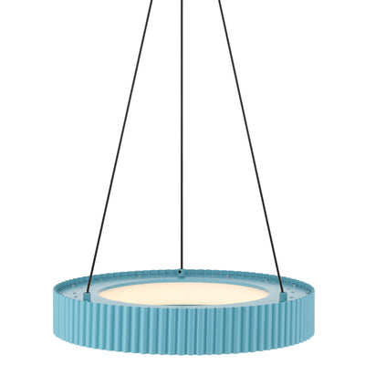 Sashay Integrated LED 20" Pendant in Sky Blue, alternate view - Golden Lighting