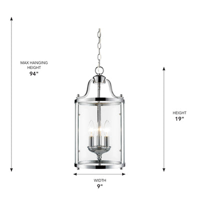 Golden Lighting Payton 3-light Pendant in Chrome - - Golden Lighting