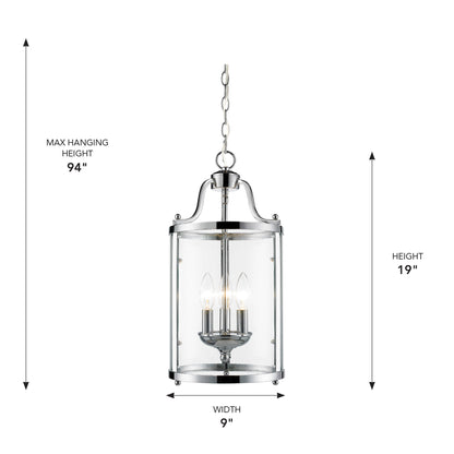 Golden Lighting Payton 3-light Pendant in Chrome - - Golden Lighting