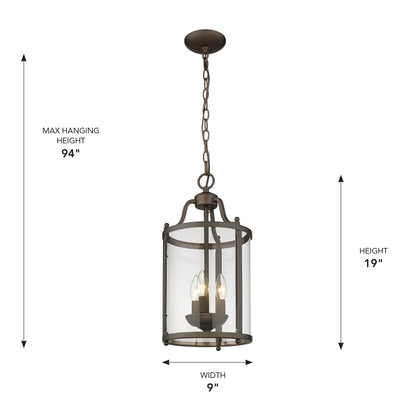 Golden Lighting Payton 3-light Pendant in Rubbed Bronze - - Golden Lighting