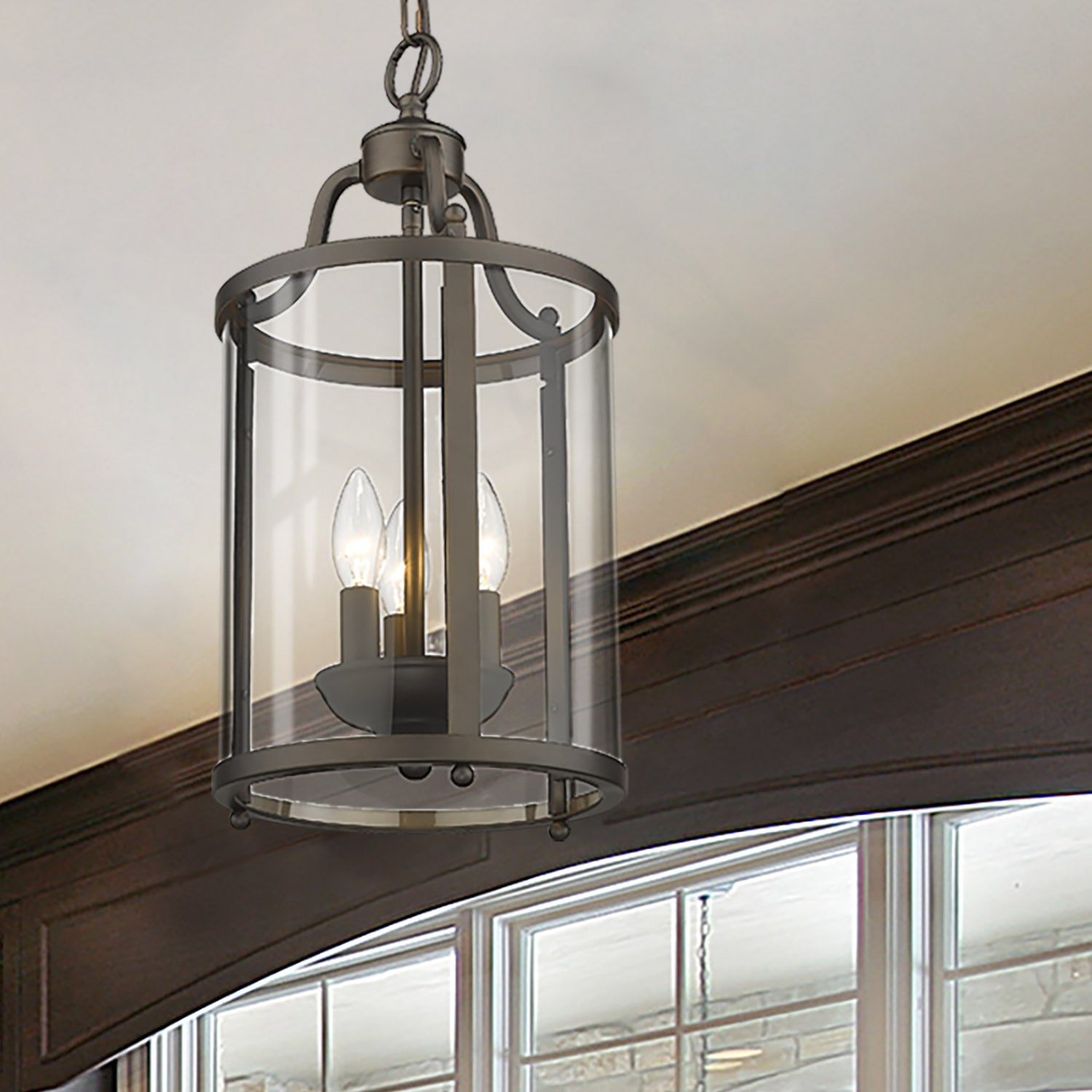 Golden Lighting Payton 3-light Pendant in Rubbed Bronze - - Golden Lighting