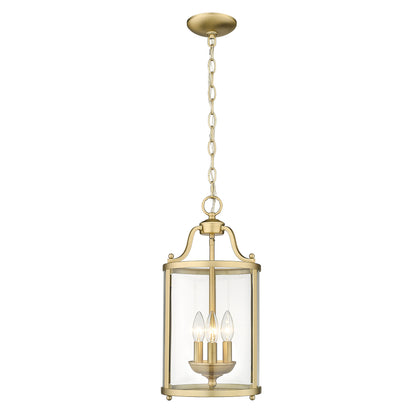 Payton BCB 3 Light Pendant in Brushed Champagne Bronze - Brushed Champagne Bronze / Clear Glass / Clear - Golden Lighting