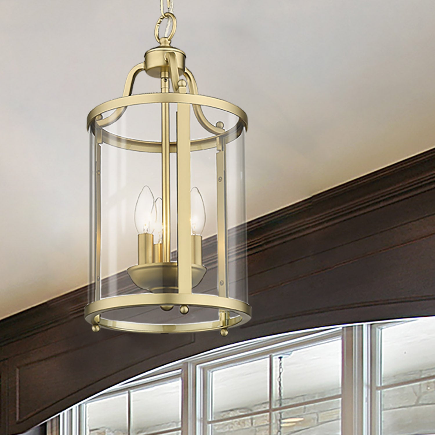 Golden Lighting Payton 3-light Pendant in Brushed Champagne Brass - - Golden Lighting