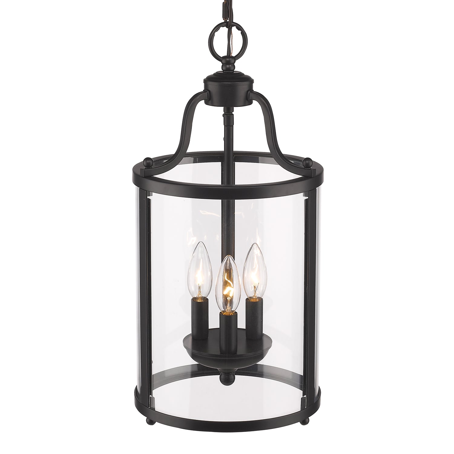 Payton 3-Light Pendant in Matte Black with Clear Glass - Default Title - Golden Lighting