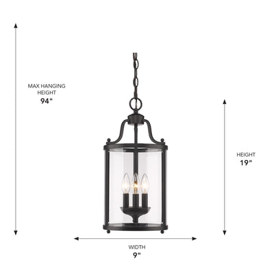 Golden Lighting Payton 3-light Pendant in Matte Black - - Golden Lighting