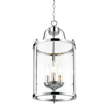 Payton 3-Light Pendant in Chrome with Clear Glass - Chrome / Clear Glass / Clear - Golden Lighting