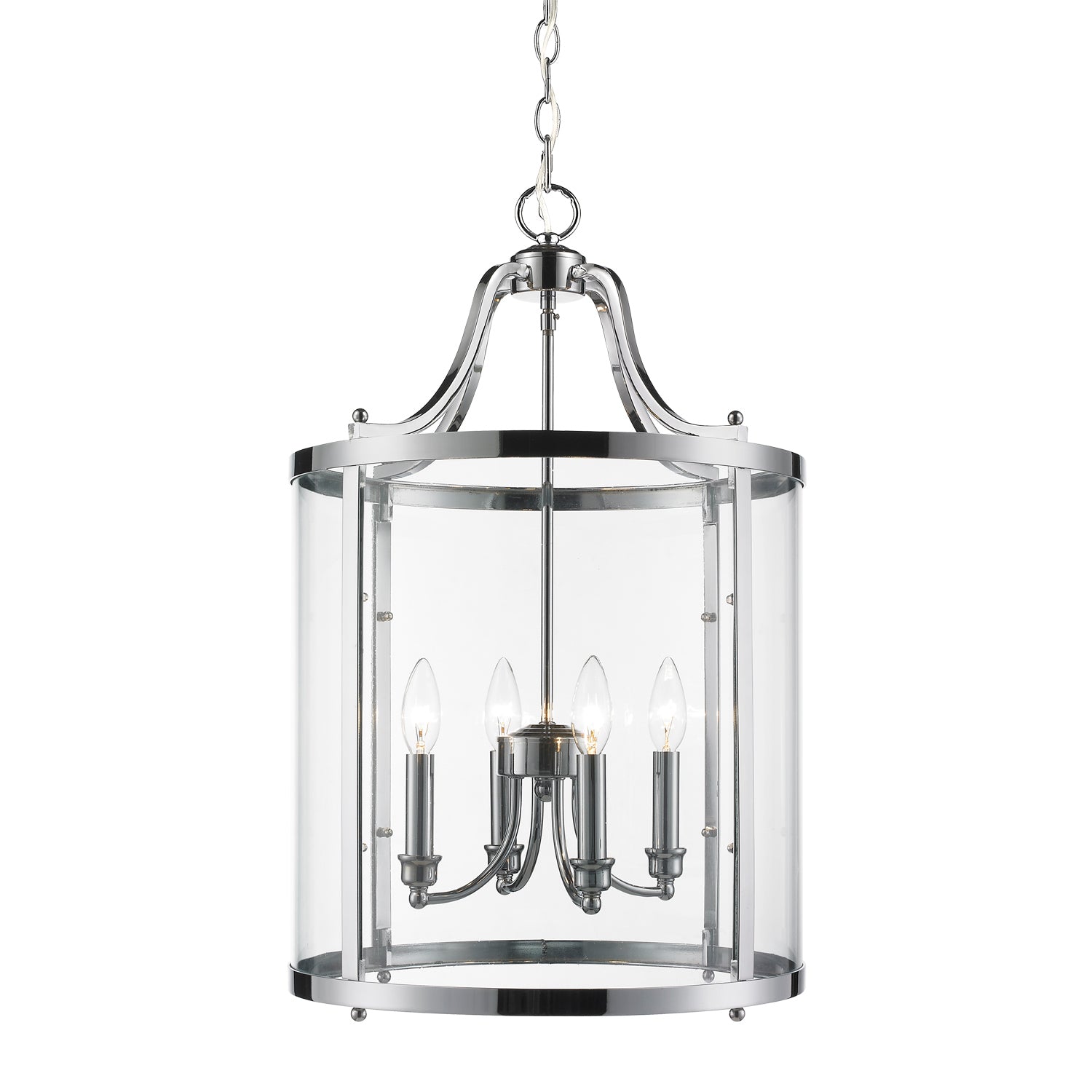 Payton 4-Light Pendant in Chrome with Clear Glass - Chrome / Clear Glass / Clear - Golden Lighting