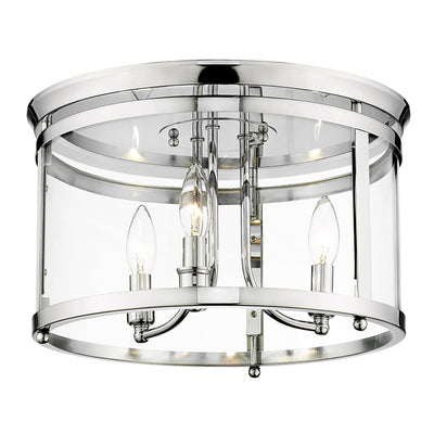 Golden Lighting Payton 3-light Flush Mount in Chrome - - Golden Lighting