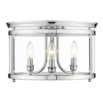 Golden Lighting Payton 3-light Flush Mount in Chrome - - Golden Lighting