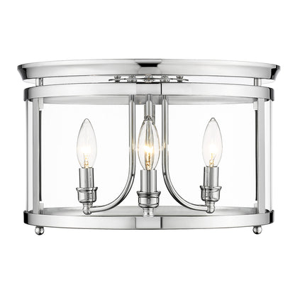 Golden Lighting Payton 3-light Flush Mount in Chrome - - Golden Lighting