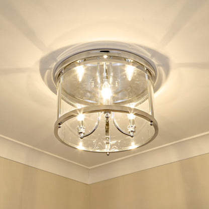 Golden Lighting Payton 3-light Flush Mount in Chrome - - Golden Lighting
