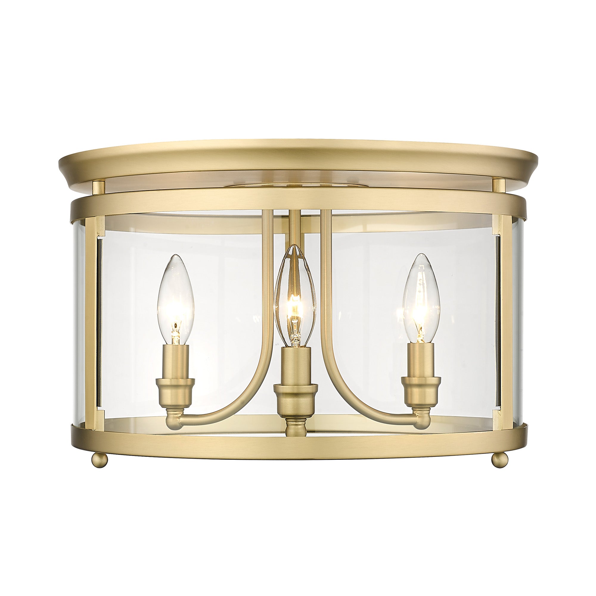 Golden Lighting Payton 3-light Flush Mount in Brushed Champagne Brass - - Golden Lighting