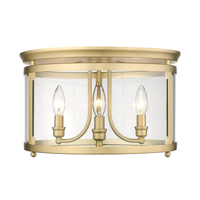 Golden Lighting Payton 3-light Flush Mount in Brushed Champagne Brass - - Golden Lighting