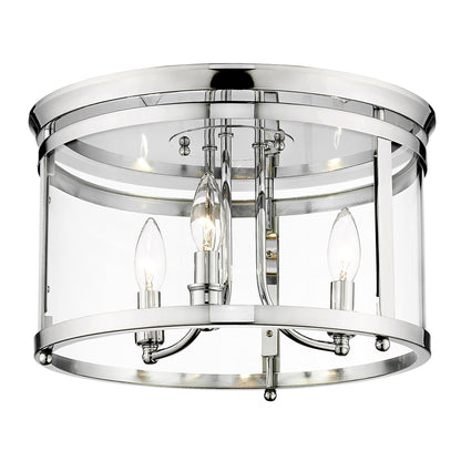 Golden Lighting Payton 3-light Flush Mount in Chrome