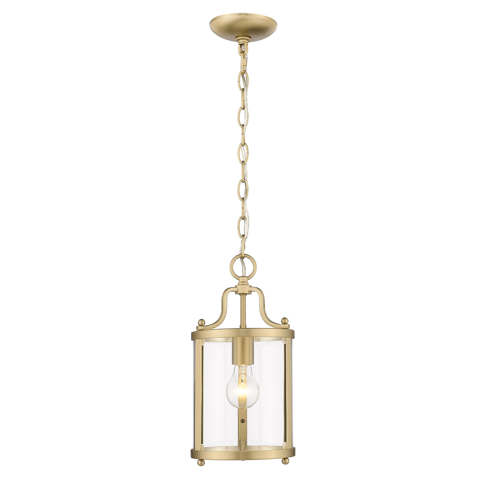 Payton BCB Mini Pendant in Brushed Champagne Bronze with Clear Glass Shade - Brushed Champagne Bronze / Clear Glass / Clear - Golden Lighting