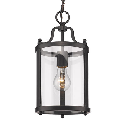 Payton Mini Pendant in Matte Black with Clear Glass - Matte Black / Clear Glass / Clear - Golden Lighting