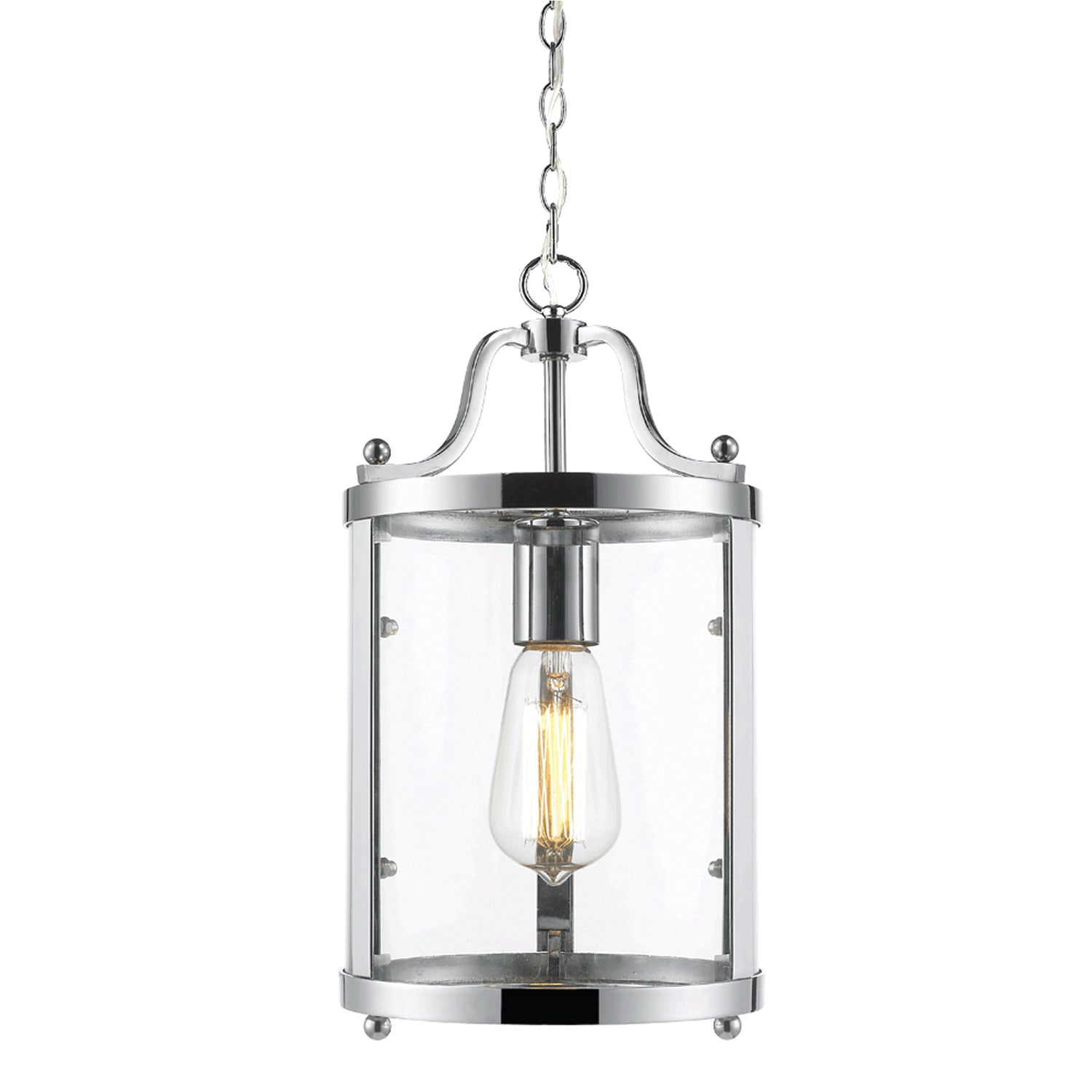 Payton Mini Pendant in Chrome with Clear Glass - - Golden Lighting