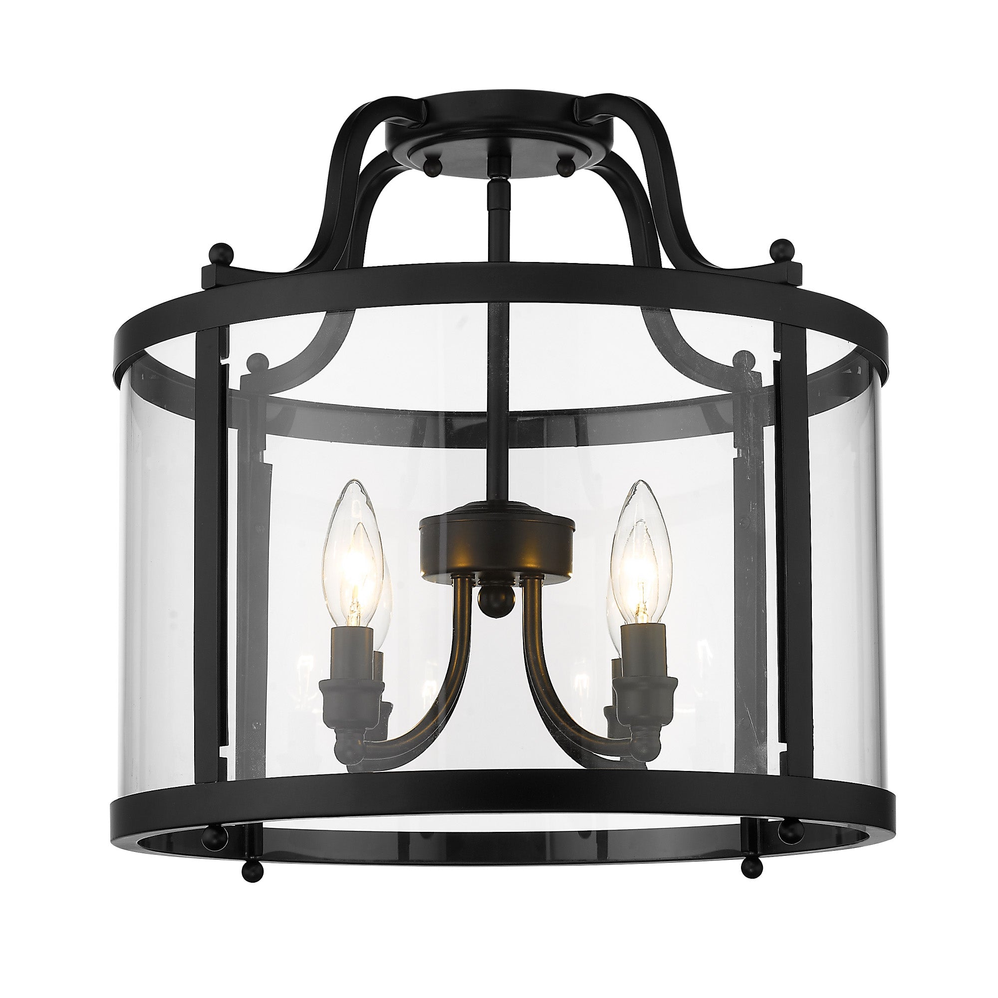 Golden Lighting Payton 4-light Semi-Flush Mount in Matte Black - - Golden Lighting