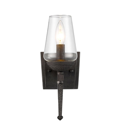 Marcellis 1 Light Wall Sconce in Dark Natural Iron with Clear Glass - - Golden Lighting