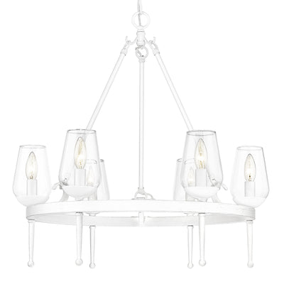 Golden Lighting Regent 6-light Chandelier in Textured White Plaster - - Golden Lighting