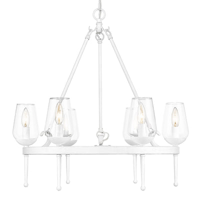 Golden Lighting Regent 6-light Chandelier in Textured White Plaster - - Golden Lighting
