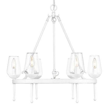 Golden Lighting Regent 6-light Chandelier in Textured White Plaster - - Golden Lighting