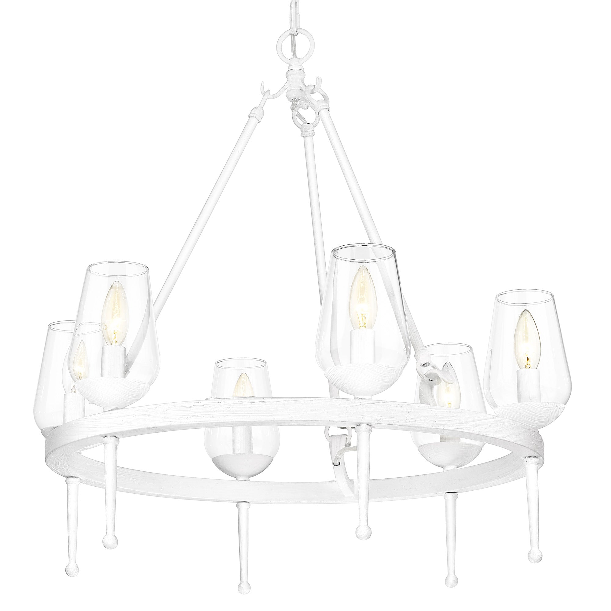 Golden Lighting Regent 6-light Chandelier in Textured White Plaster - - Golden Lighting