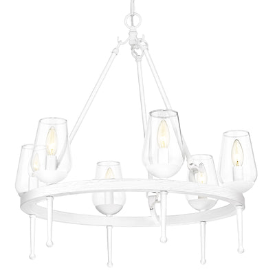 Golden Lighting Regent 6-light Chandelier in Textured White Plaster - - Golden Lighting