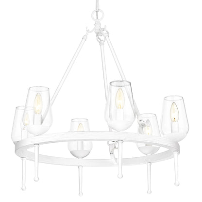 Golden Lighting Regent 6-light Chandelier in Textured White Plaster - - Golden Lighting
