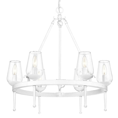 Golden Lighting Regent 6-light Chandelier in Textured White Plaster - - Golden Lighting