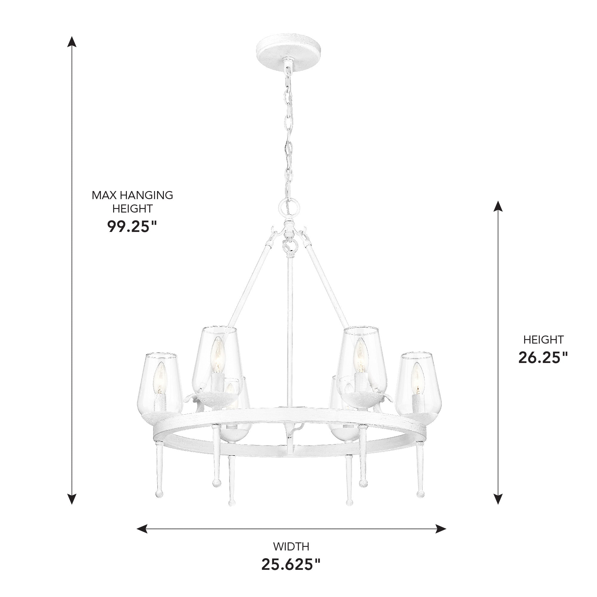 Golden Lighting Regent 6-light Chandelier in Textured White Plaster - - Golden Lighting