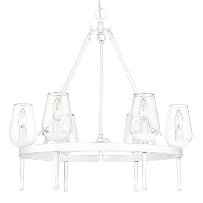 Golden Lighting Regent 6-light Chandelier in Textured White Plaster