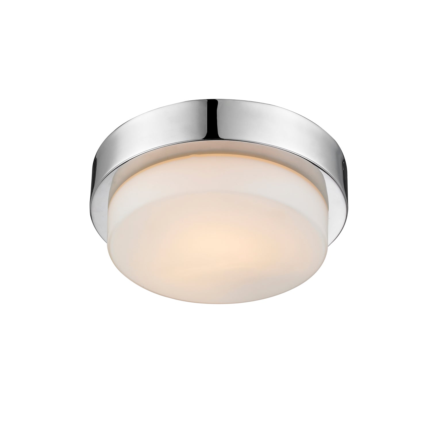 Multi-Family CH Flush Mount in Chrome with Opal Glass Shade