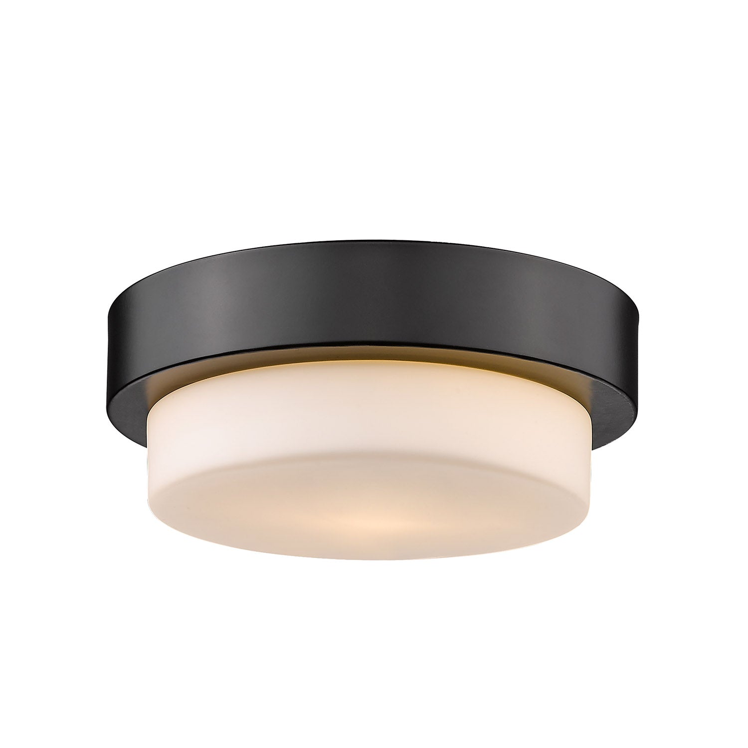 Multi-Family 9" Flush Mount in Matte Black with Opal Glass - - Golden Lighting