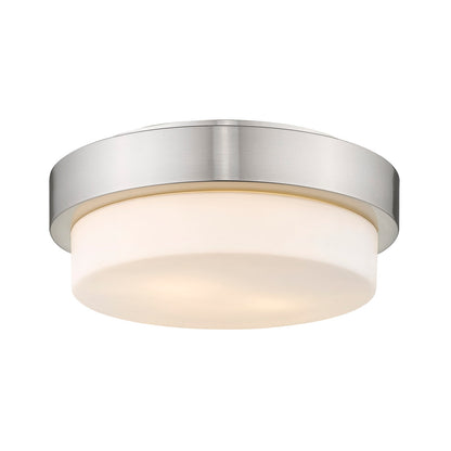 Morgon 2-light 11" Flush Mount in Pewter and Opal Glass