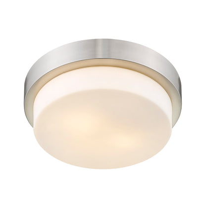 Morgon 2-light 11" Flush Mount in Pewter and Opal Glass