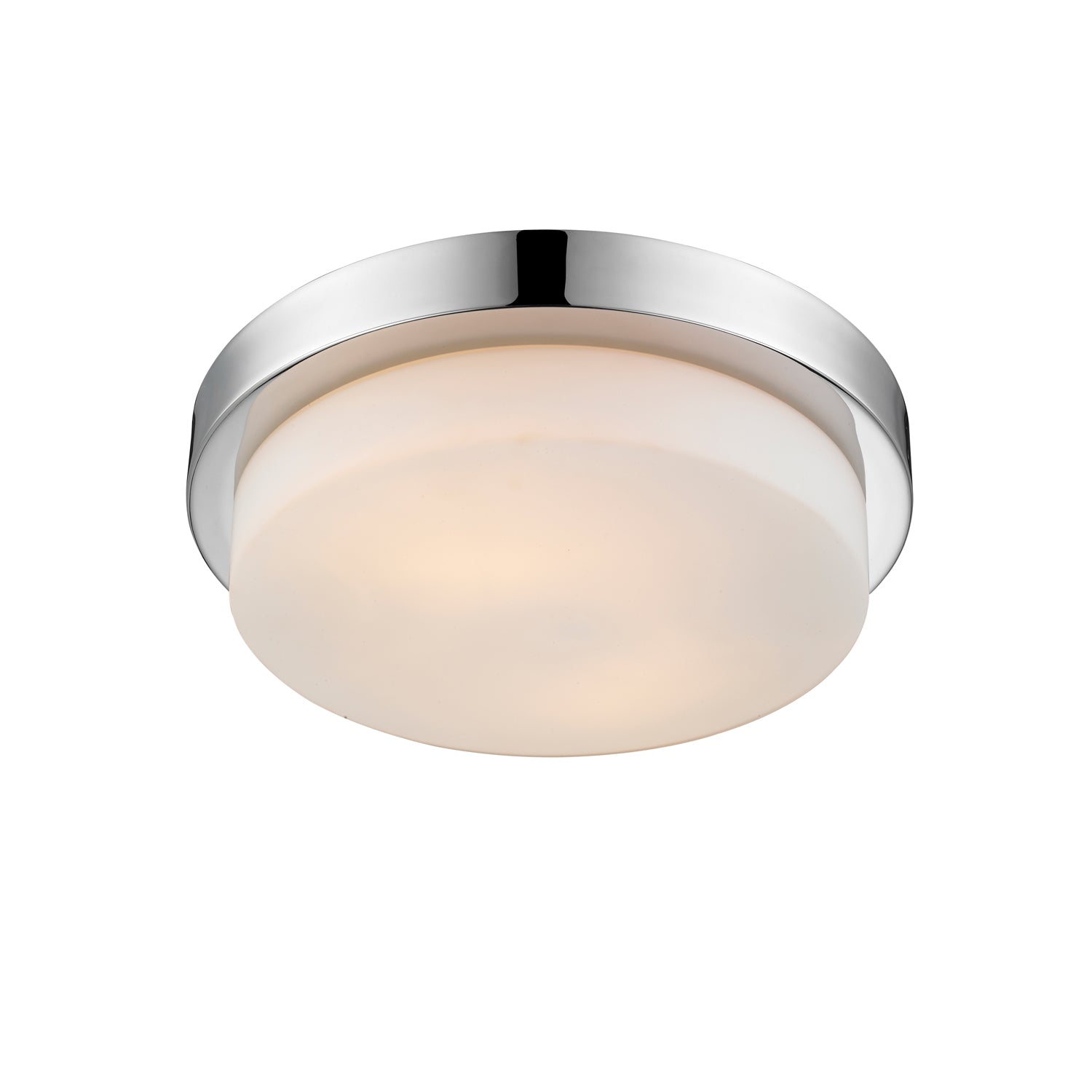 Multi-Family Flush Mount in Chrome with Opal Glass - - Golden Lighting