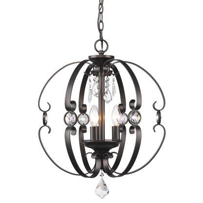 Ella 3 Light Pendant in Etruscan Bronze - - Golden Lighting