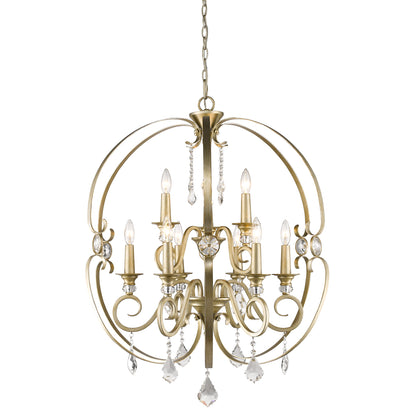 Ella 2 Tier - 9 Light Chandelier in White Gold - White Gold / No Shade / NA - Golden Lighting