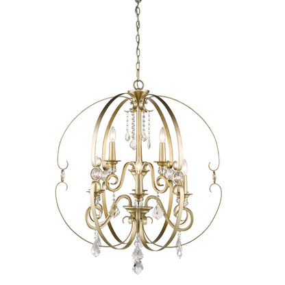 Ella 2 Tier - 9 Light Chandelier in White Gold - - Golden Lighting