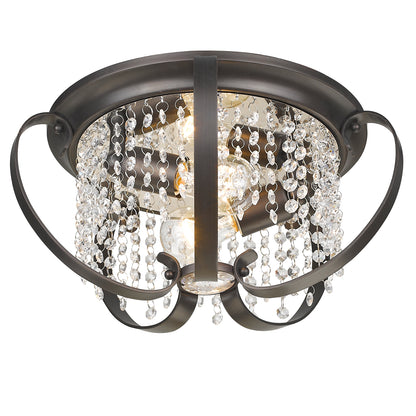 Ella Flush Mount in Etruscan Bronze - Brushed Etruscan Bronze / No Shade / NA - Golden Lighting