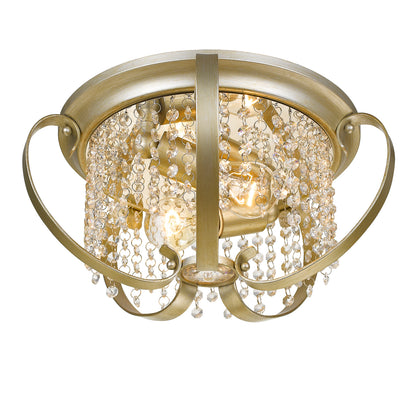 Golden Lighting Ella 2-light Flush Mount in White Gold - - Golden Lighting