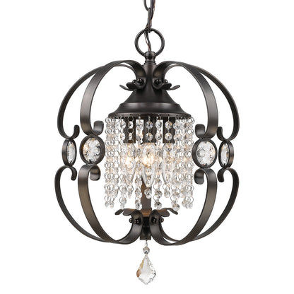 Ella Mini Chandelier in Etruscan Bronze - - Golden Lighting