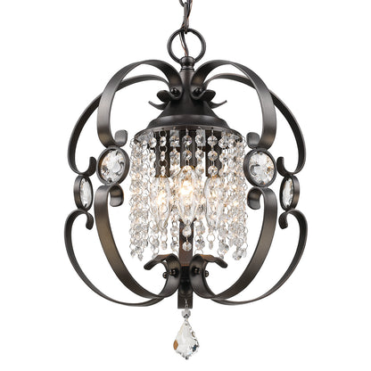 Ella Mini Chandelier in Etruscan Bronze - Brushed Etruscan Bronze / No Shade / N/A - Golden Lighting