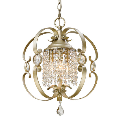 Ella Mini Chandelier in White Gold - White Gold / No Shade / N/A - Golden Lighting