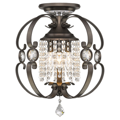 Ella Semi-Flush in Etruscan Bronze - - Golden Lighting