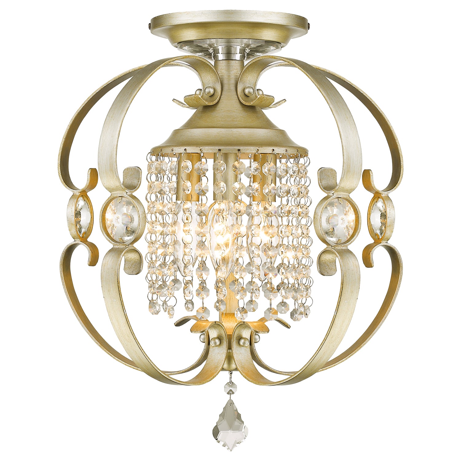 Ella Semi-Flush in White Gold - - Golden Lighting